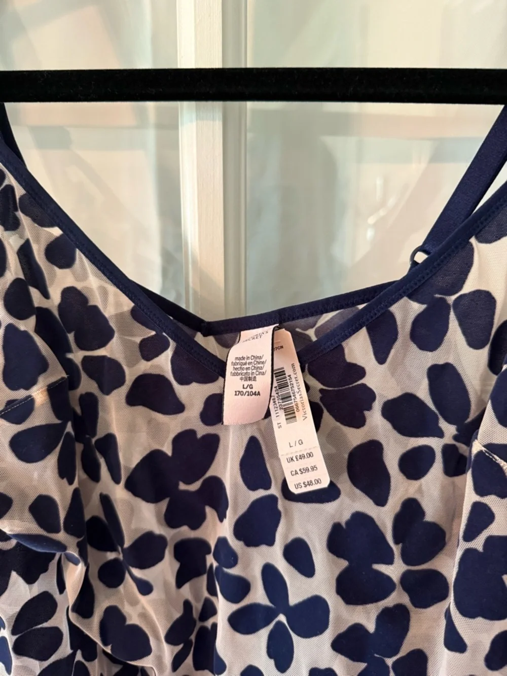 Victoria's Secret Navy Floral Sheer Slip